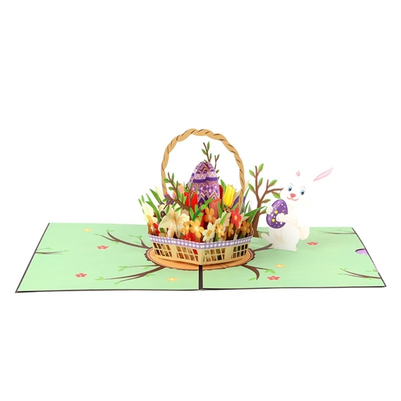 

3D Pop Up Cards Easter Egg Bunny Postcard Wedding Invitations Greeting Cards with Envelope for All Occasion Anniversary