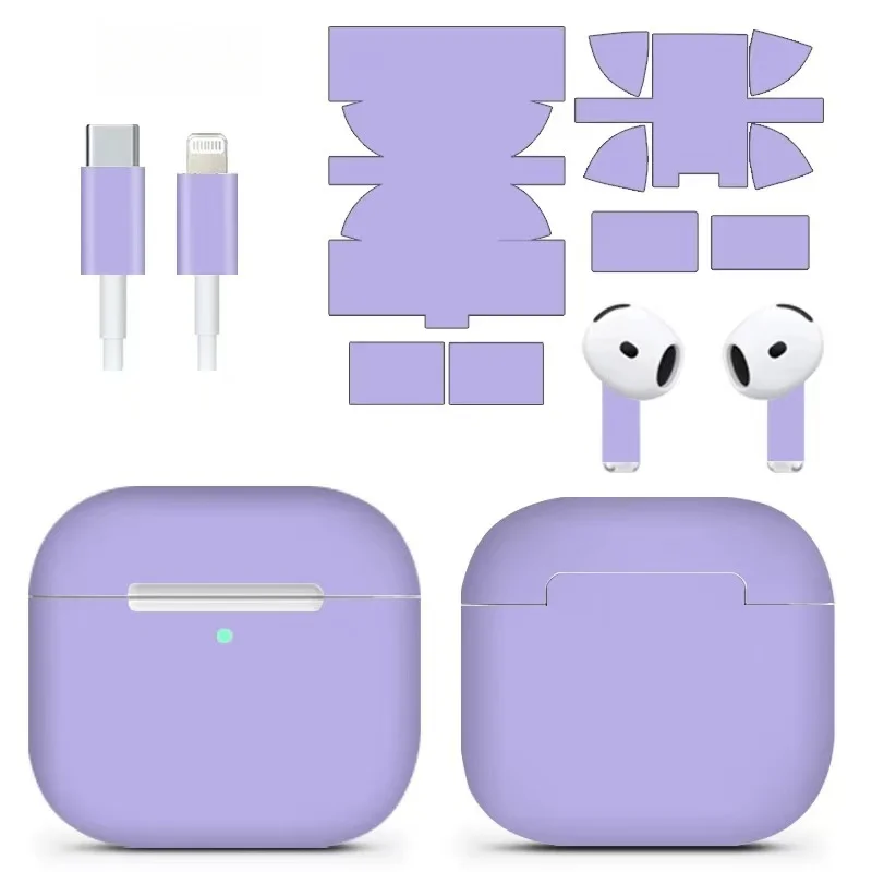 Фото 2 шт. матовая наклейка для AirPods Pro 2, защитная пленка для всего тела, однотонная пленка для AirPods pro 3, наклейка №3