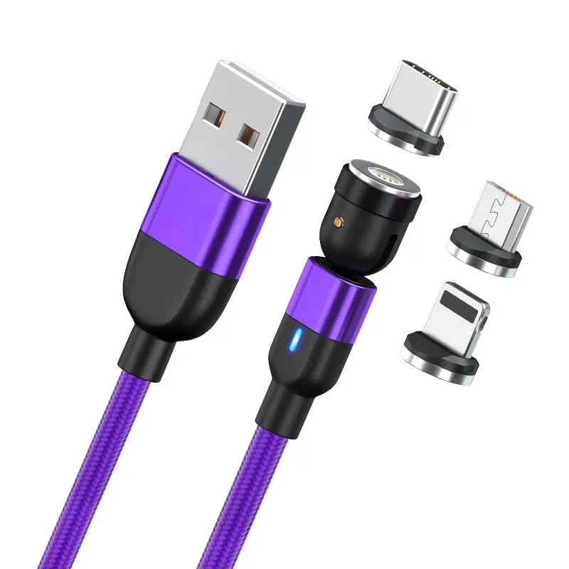 

540 Rotate Magnetic Cable Data Charging Type C USB Cable For iPhone 13 12 8 Samsung S8 S9 S10 S20 S21 NOTE 8 9 10 20 A10 A20 A30