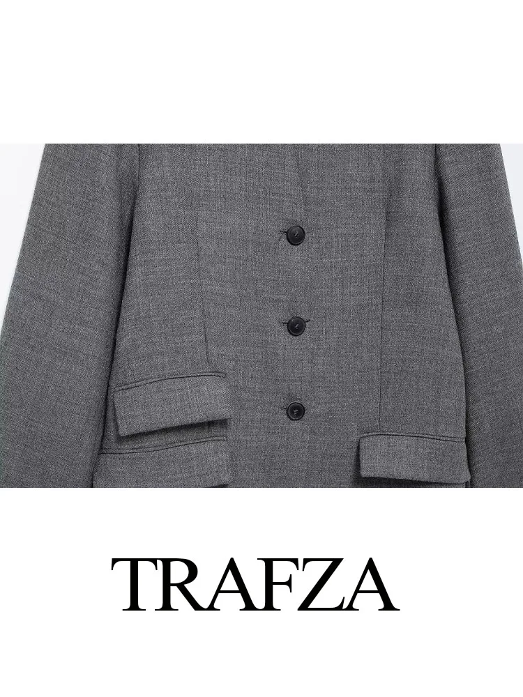 Женский блейзер с длинным рукавом и V-образным вырезом