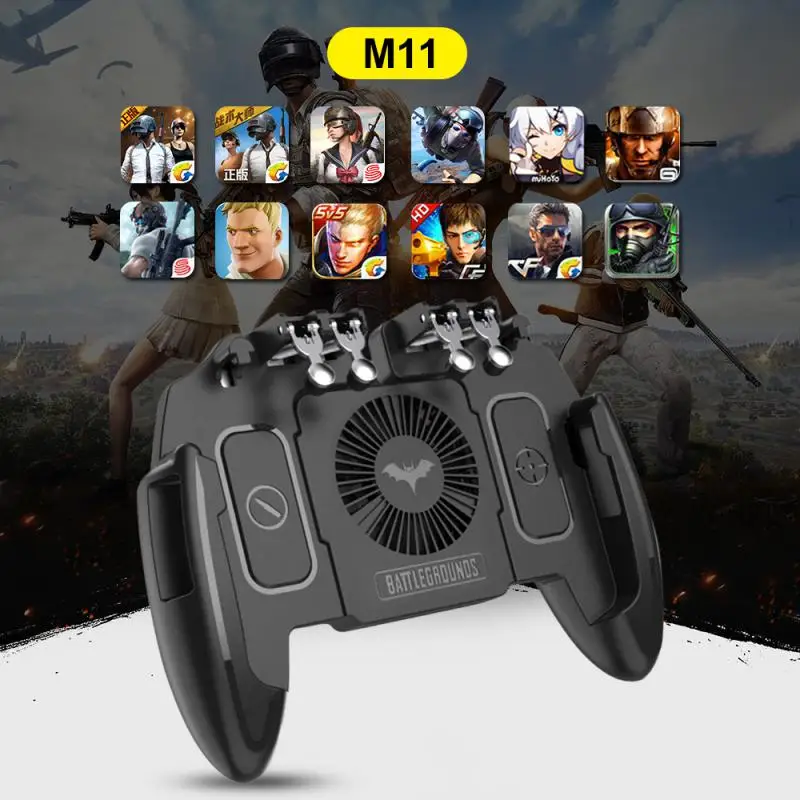 

Joystick Game Pad L1 R1 Shooter Gamepad Cooling Fan L1r1 Trigger Gamepad Turnover Butto Six Finger Mobile Joystick Controller