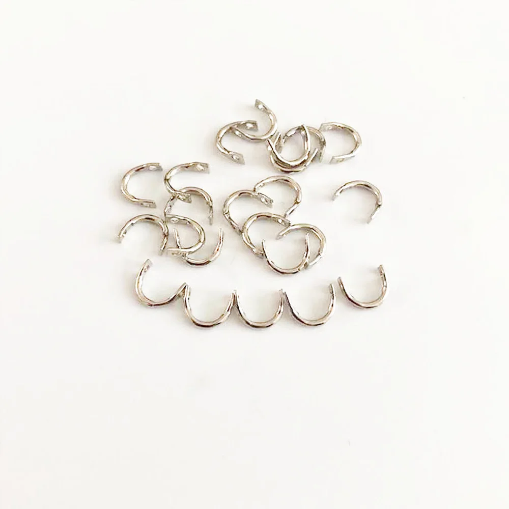 50-100pcs/lot Fishing U-ring silver rotating piece Easy Spin Spinner Folded Spoons 5 * 7mm DIY Lures Bait saccessory - купить по