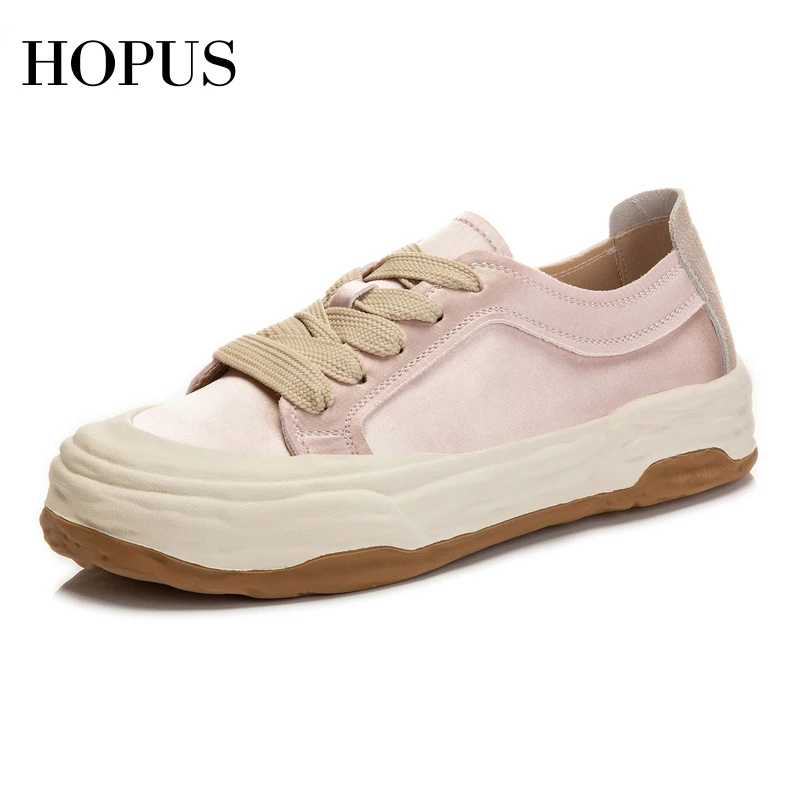 

HOPUS New Shoes For Women 2022 Designer Luxury Casual Low-cut Platform Sneakers Breathable Fashion Lace-up Vulcanized Shoes Lady