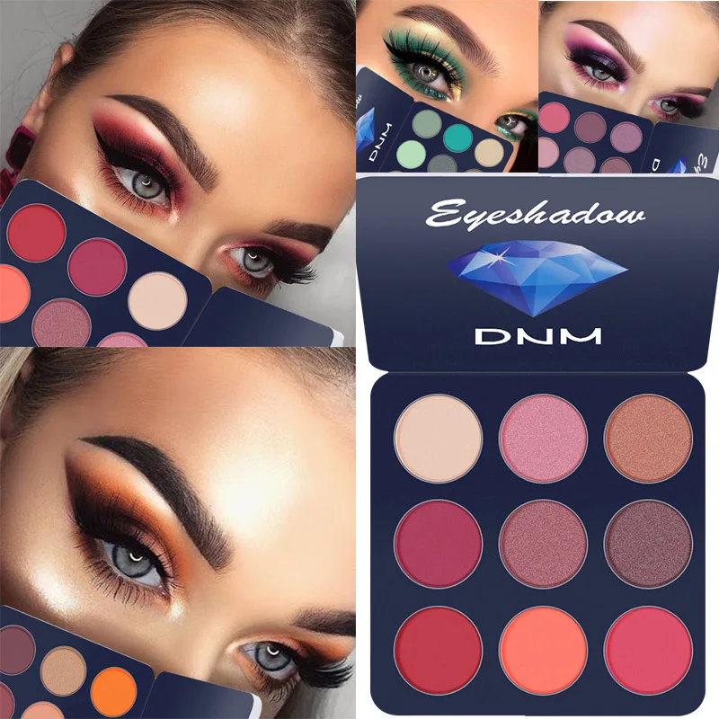 

9 Color Matte Pearlescent Eyeshadow Palette Shiny Make Up Waterproof Long-lasting Smoky Shimmer Pigmented Eye Makeup Palette 1pc