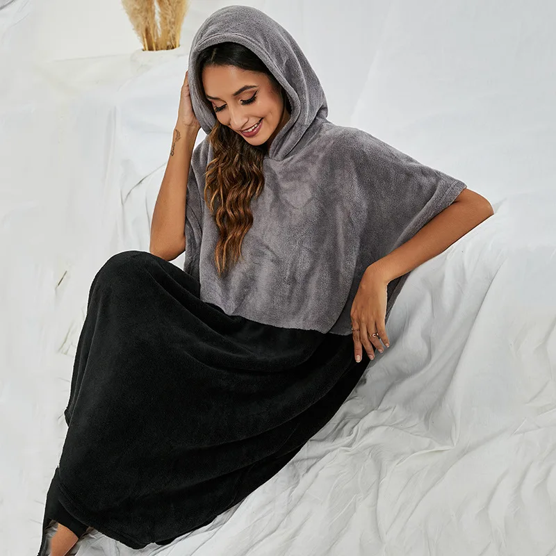 Дизайнерское Фланелевое пончо для серфинга Сменное полотенце Халат с капюшоном