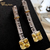 wong rain 925 sterling silver crushed ice emerald citrine sapphire created moissanite drop earrings fine jewelry drop shipping
