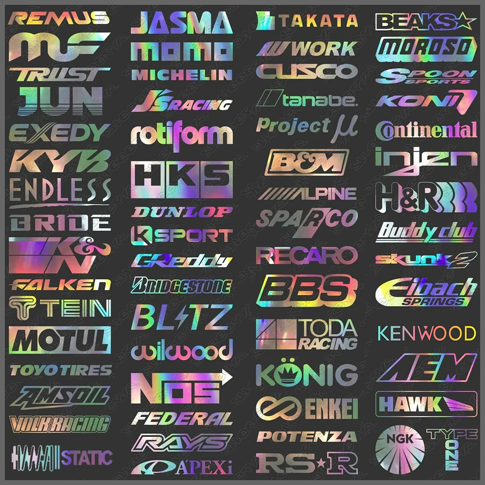 Набор стикеров для гоночных спонсоров комплект из 15 отражающих виниловых
