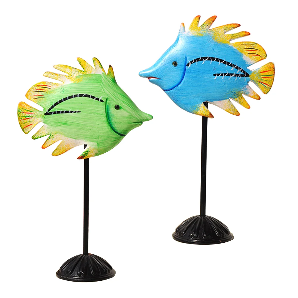 

2 pcs Wooden Ornaments Couple Tropical Desktop Animal Crafts Adornmant for Office Showcase Home
