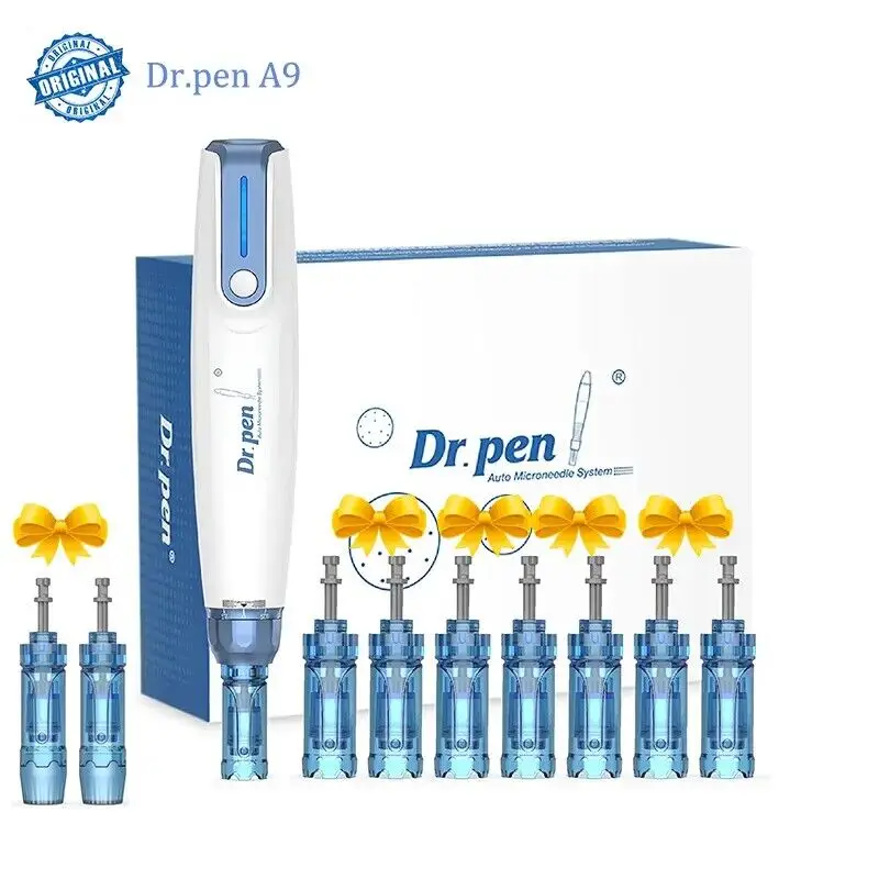 Dr Pen A9 Microneedling Pen, Dermapen Microneedle Pen with 12pcs Replacement Cartridge, Derma Pen for Face Skin Care Kit for Wom