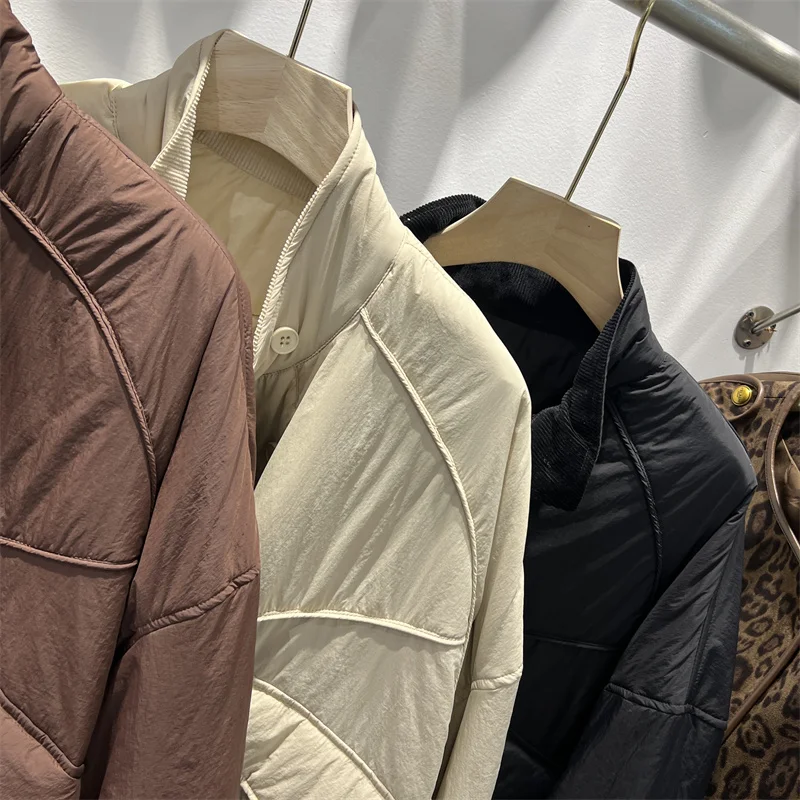 Корейская серия однобортное пальто с отложным воротником и хлопковой подкладкой