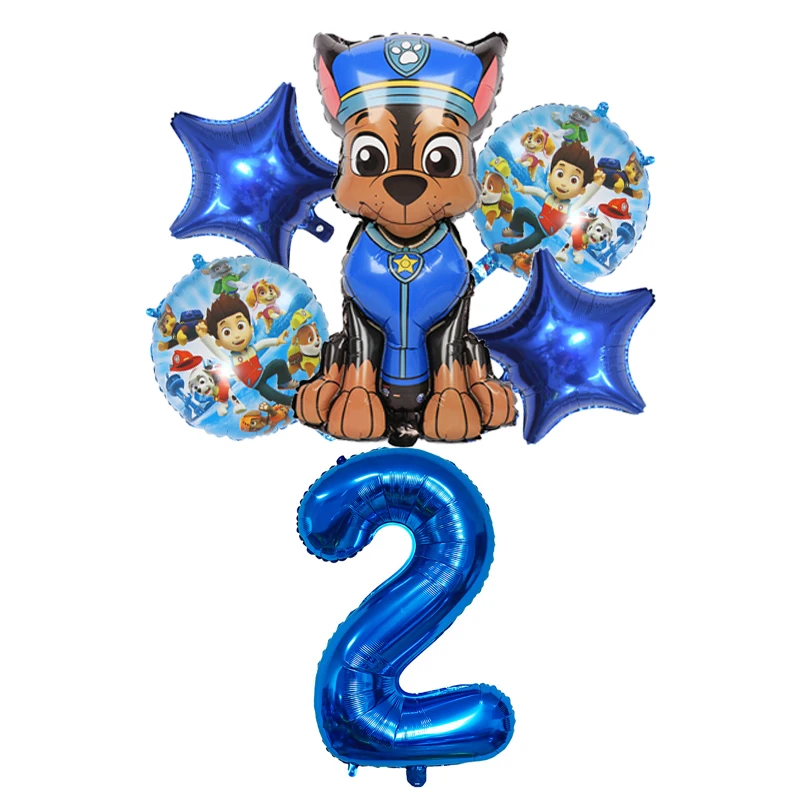 

6 шт./компл. воздушные шары «Щенячий патруль», детский день рождения, Chase Marshall Skye, фольгированный шар, 32-дюймовый набор воздушных шаров с номером, игрушка для детского душа