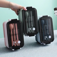 304 stainless steel multi layer plastic microwave lunch box office car heating lunch box student portable double layer lunch box