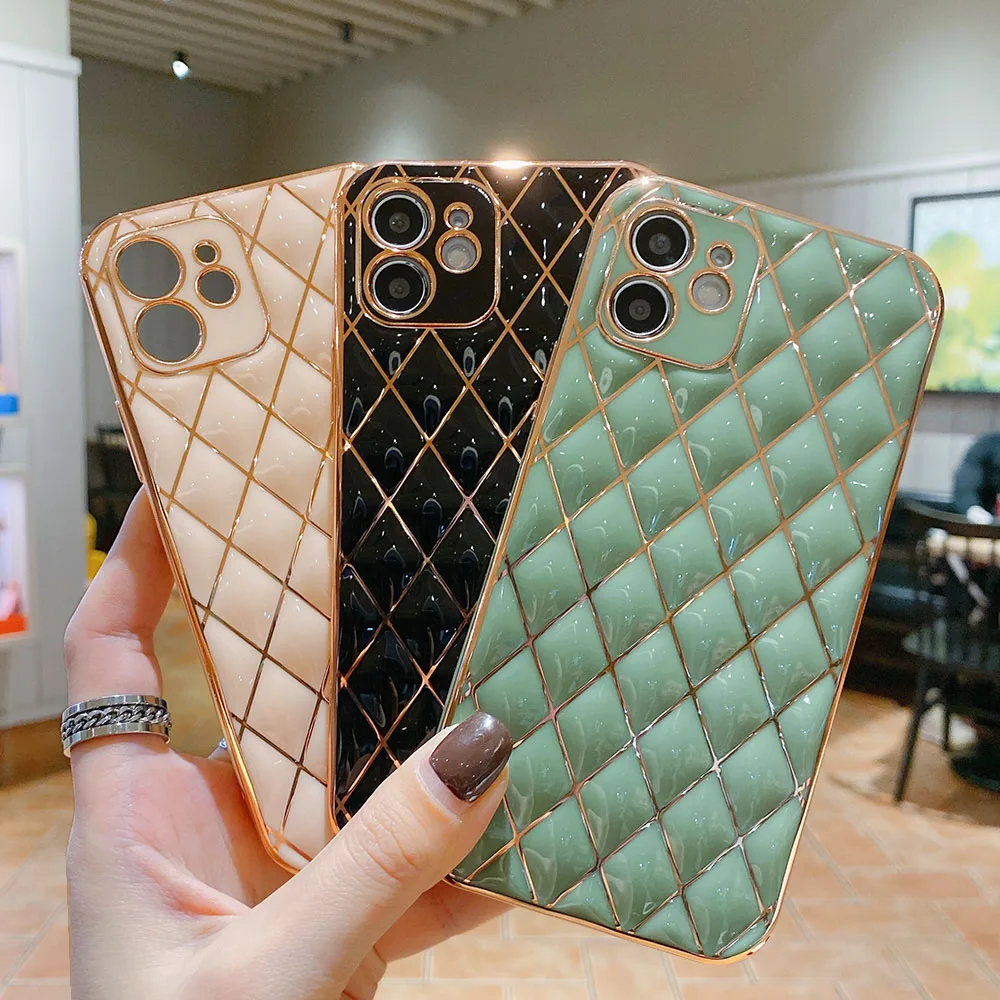

Luxury Electroplated Case For IPhone 11 12 13 Pro Max X XS Max 10 Cover Iphone 7 8 Plus SE 2020 6 6s SE 2 Bling Rhinestone Capa