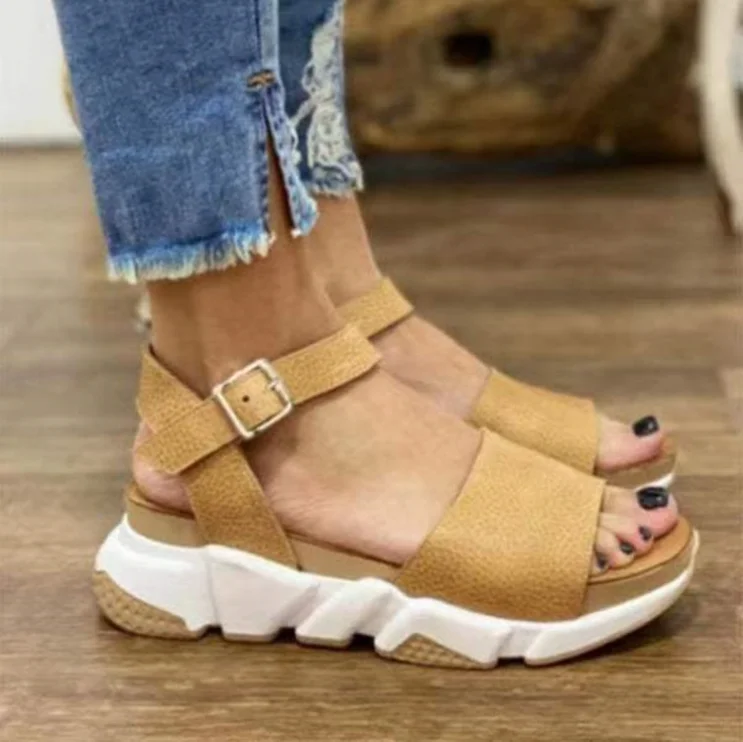 

Женские сандалии на танкетке, летние шлепанцы, босоножки на платформе, модель 35-43, 2022