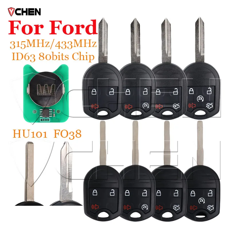 Умный дистанционный брелок для Ford Edge Explorer Ranger Expedition Mustang Escape Taurus 315/433 МГц ID63 чип