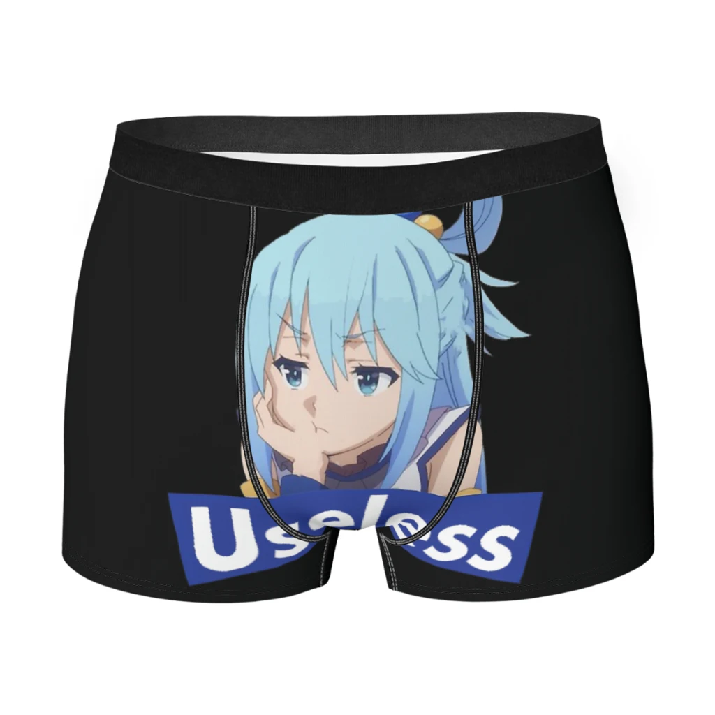 

Бесполезные мужские трусы Aqua KonoSuba, взрыв в этом прекрасном мире, мужские трусы, мужское нижнее белье, вентилируемые шорты, боксеры
