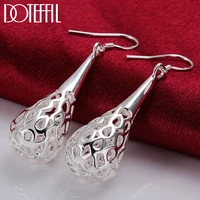 doteffil 925 sterling silver water dropletsraindrop earring for women wedding engagement party fashion charm jewelry