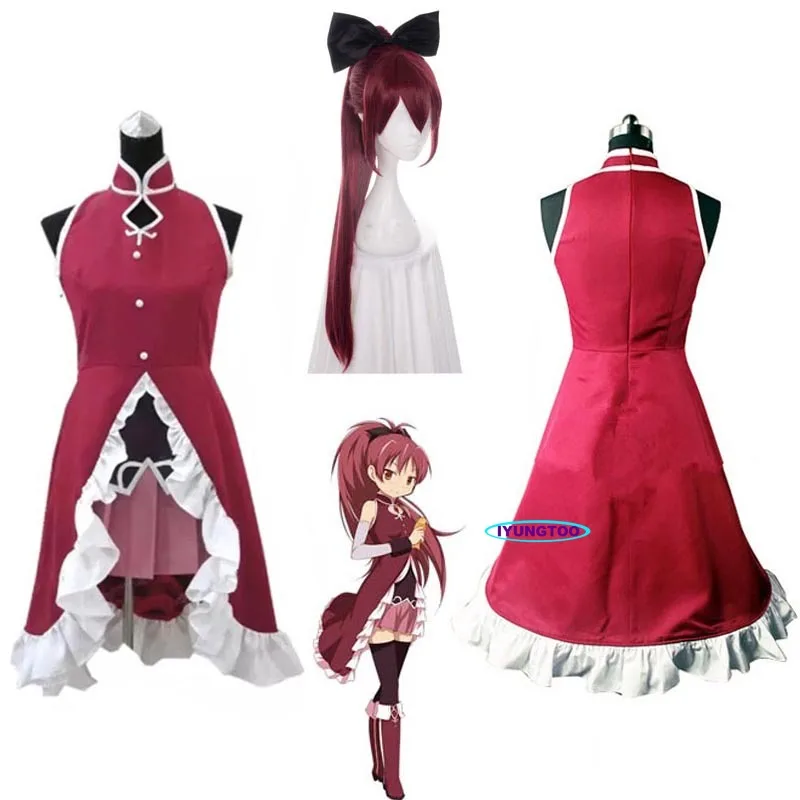 

Anime Puella Magi Madoka Magica Sakura Kyoko Cosplay High Quality Party Costume Customized Size Free Shipping