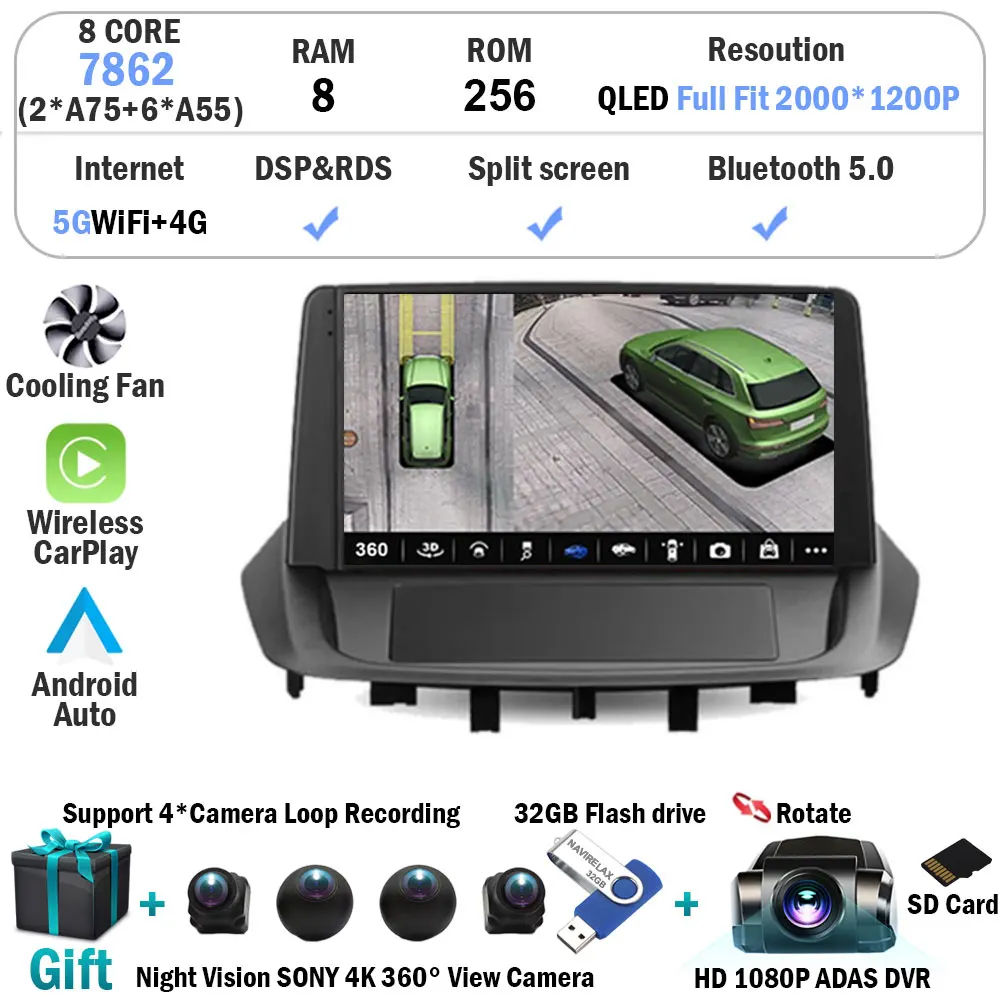 

Android 15 для Renault Fluence 1 2009-2017 Мультимедийный монитор Carplay Авто WIFI Навигационный плеер Видео Стерео GPS Радио QLED