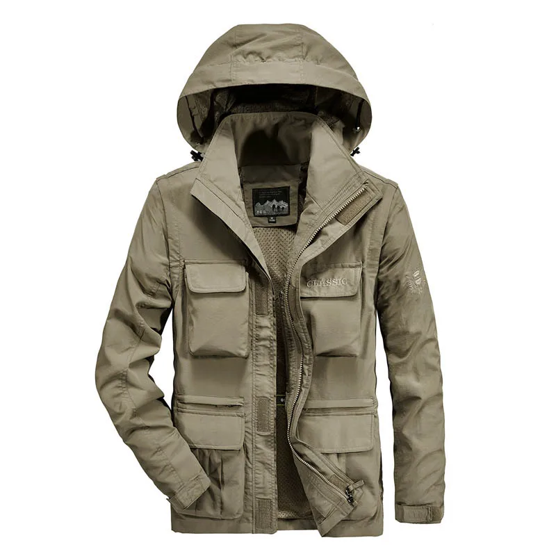 Motorcycle Jacket Coat Men's Parkas Clothes Clothing Male Man Mountaineering Coats Anorak Spring Outerwear Short