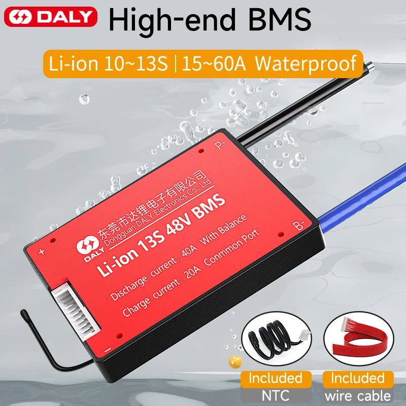 DALY Li-Ion BMS Lifepo4 10S 36V 13S 48V 15A 20A 30A 40A 50A 60A с датчиком температуры NTC для 18650 аккумуляторного блока
