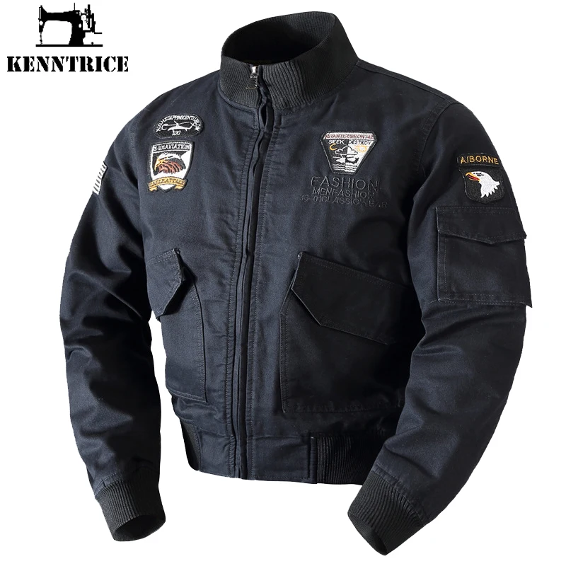 Kenntrice man Bomber clothes top gun breathable aviator jackets style for Men's Track Male Spring coats light stylish Loose