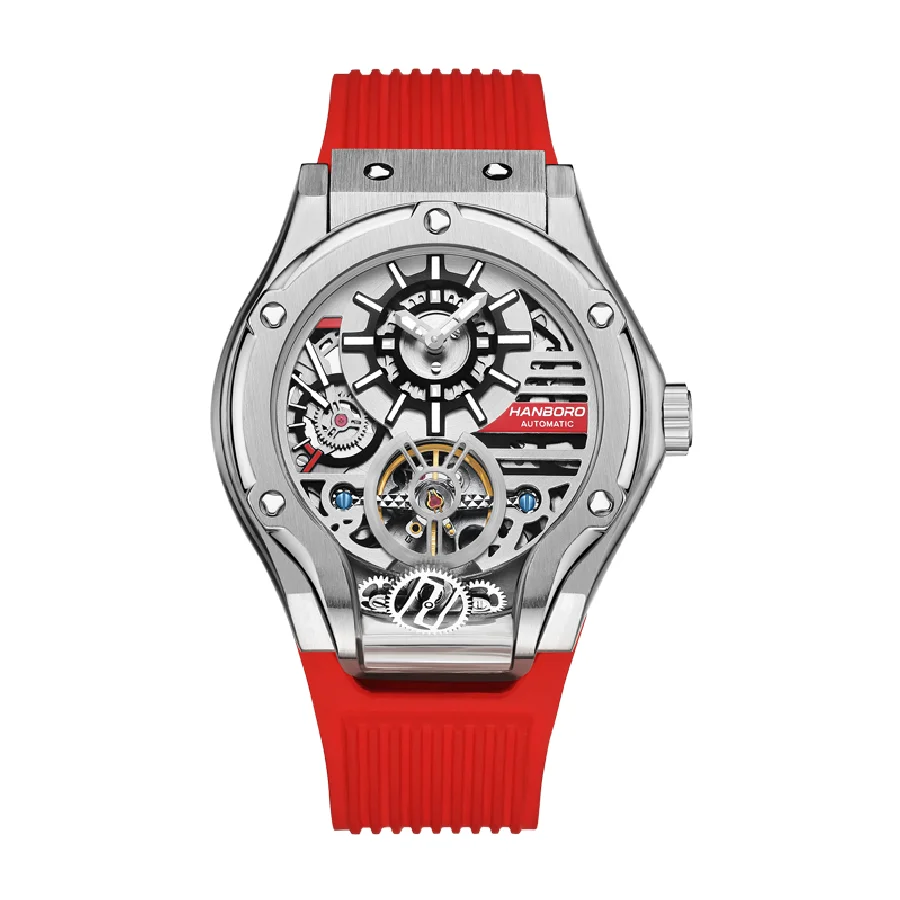 

HANBORO new watch brand limited edition Fully Automatic Mechanical MEN Watches flywheel luminous fashion man clock Reloj Hombre
