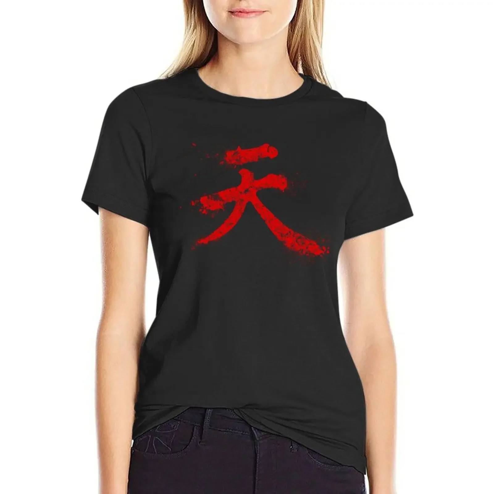 Футболка Akuma Kanji одежда в стиле хиппи рубашка с животным принтом для девочек топ