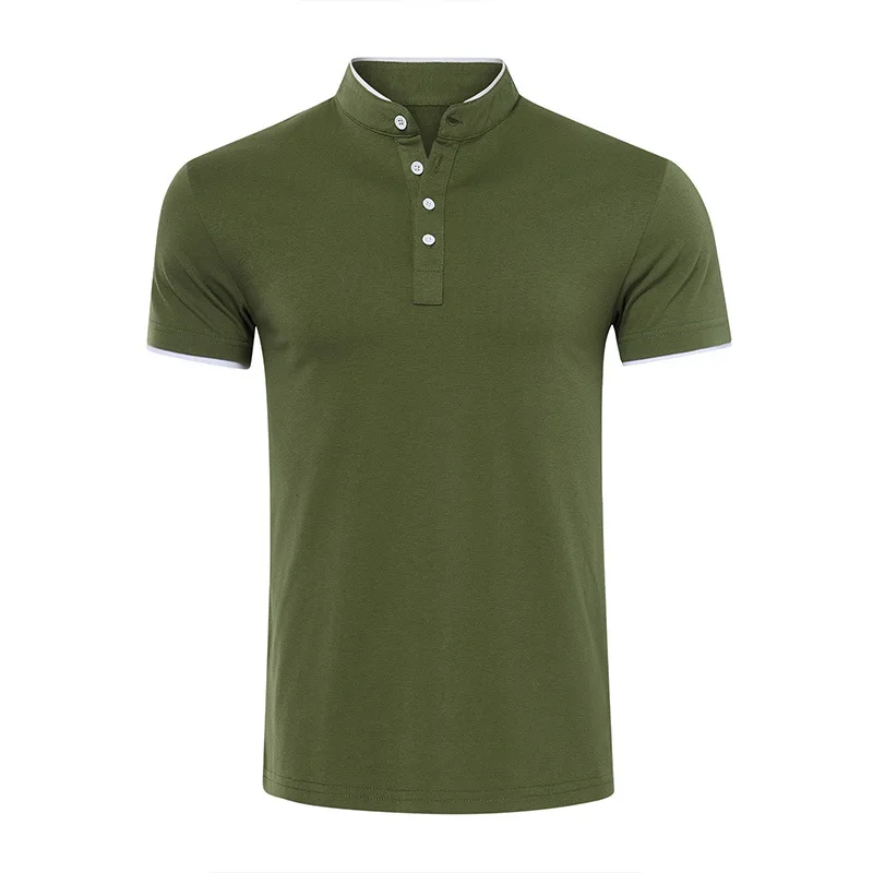 

New Men’s Polo Shirt Short Sleeve ArmyGreen Spring Summer Fashion Casual Slim Fit Cotton Blend Polo Shirt Men Clothing Golf