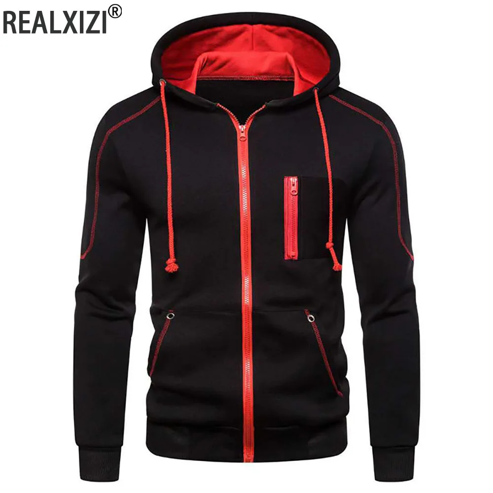 Мужская Повседневная Куртка С Капюшоном На Молнии Одежда Толстовка