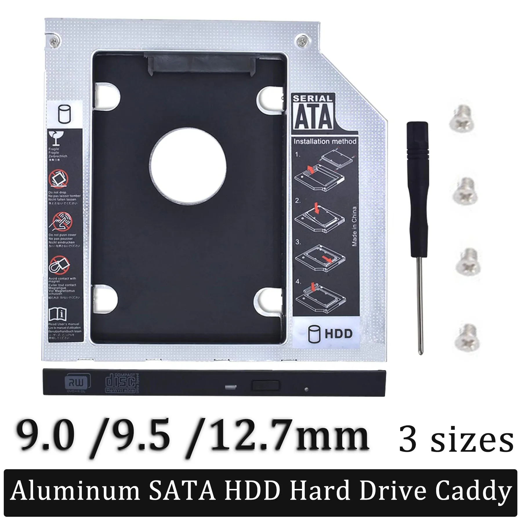 

Алюминиевый жесткий диск 9,0, 9,5, 12,7 мм, SATA III, 2,5 дюйма, 2-й Ssd-диск, жесткий диск, адаптер для Cd, Dvd, Rom
