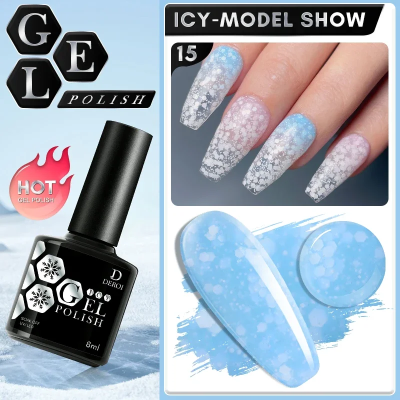 Новый рождественский гель-лак для ногтей со снежинками молочно-белый розовый