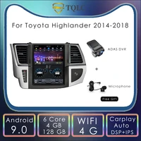 tesla style vertical screen android car radio for toyota highlander 2014 2018 stereo multimedia player gps navigation carplay 4g
