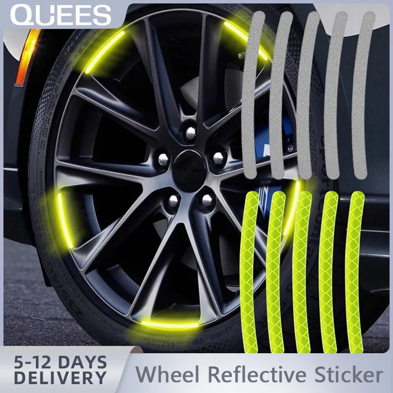 

20/40/60Pcs Car Wheel Hub Sticker High Reflective Stripe Tape for Motorcycle Car Night Driving Safety Luminous Universal Sticker