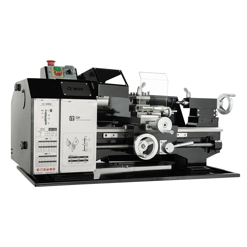 

Hot sell CTMACH C21 High-precision Manual Lathe Machine With Spindle Bore 20mm in China factory for home use and teaching ues