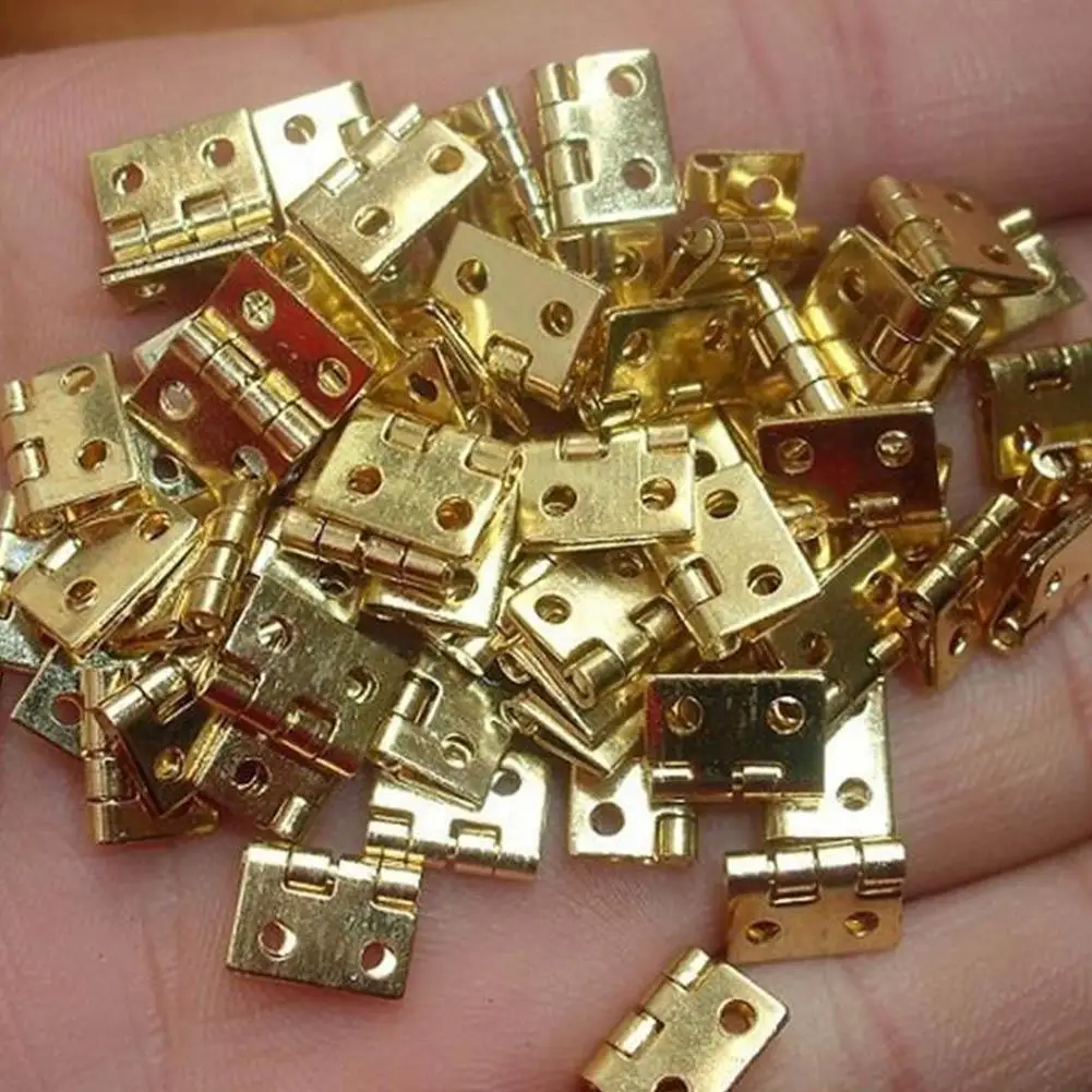 

20pcs Mini Brass Plated Hinge Small Decorative Jewelry Furniture Parts Hinges Hinge Lot Brass Hardware Mini Plated Hinges B T8B3