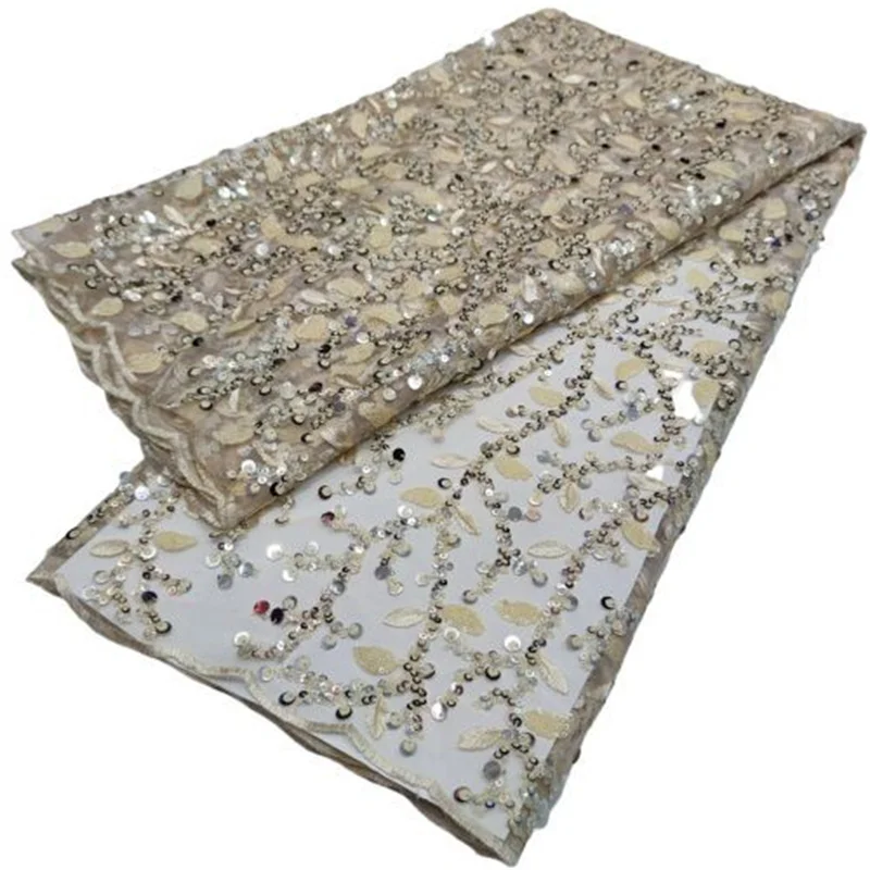 

2022 зеленая новейшая африканская сетчатая кружевная ткань с вышивкой блестками золотые Французские тюлевые кружева ткань для нигерийских с...