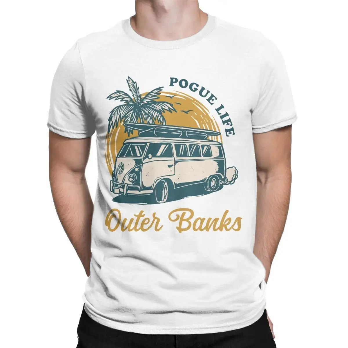 Outer Banks Pogue Life OBX Men T Shirts TV Show Tee Shirt Short Sleeve Round Collar T-Shirts Pure Cotton Plus Size Clothes