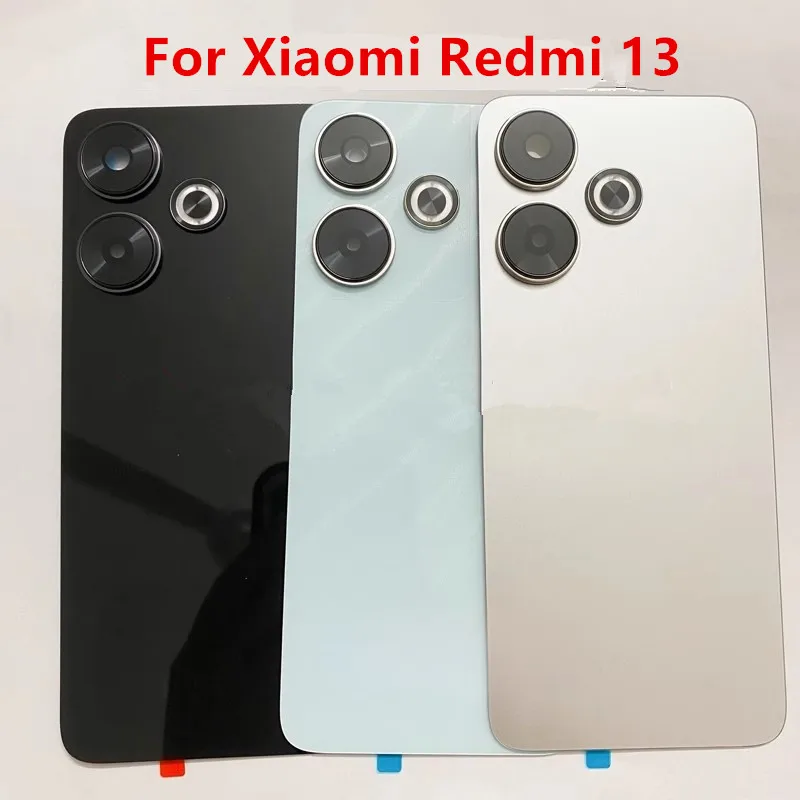 Фото Задняя крышка аккумулятора Redmi 13 для Xiaomi Redmi 13 4G, задний чехол, замена запасных частей для ремонта + объектив камеры №1