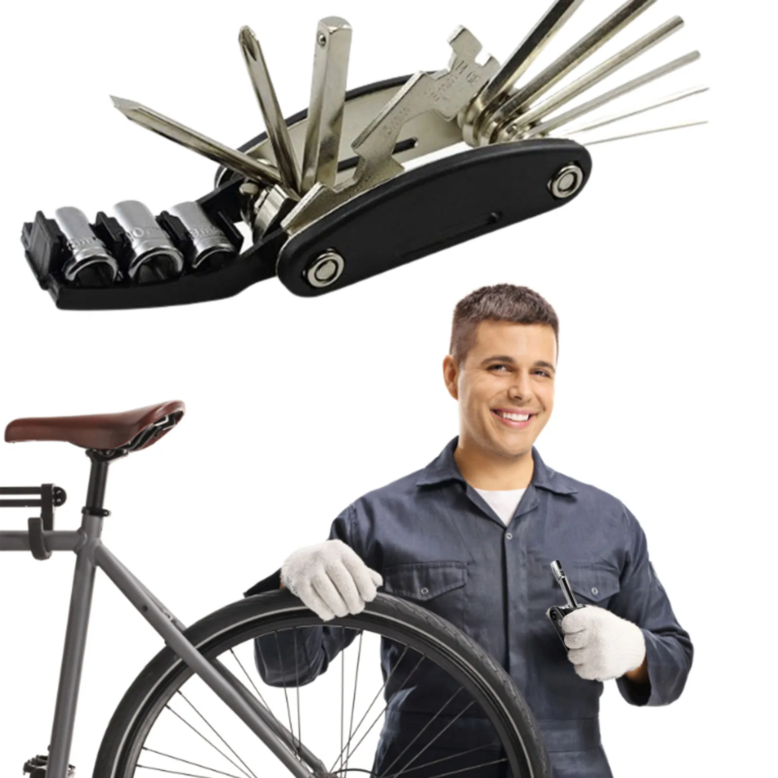 

16 in 1 Bike Portable Socket Bicycle Multi Wrench Screwdriver Repair Kit Cycling Motorcycle Mechanic Tool Set Touring Pocket