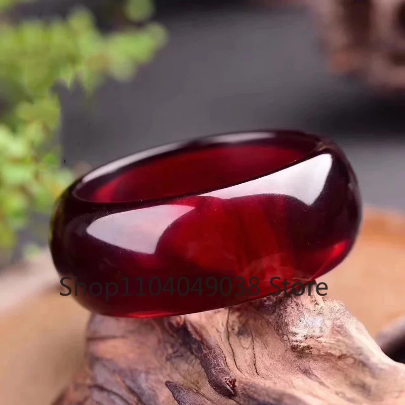 Браслет из Балтийского медового воска винно-красный браслет с широким лицевым