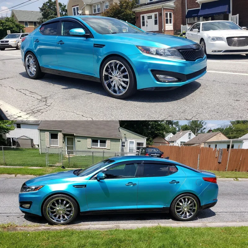 Фото Премиальная глянцевая виниловая пленка Candy Metallic Blue для оклейки авто, самоклеящаяся, с функцией отвода воздуха №5
