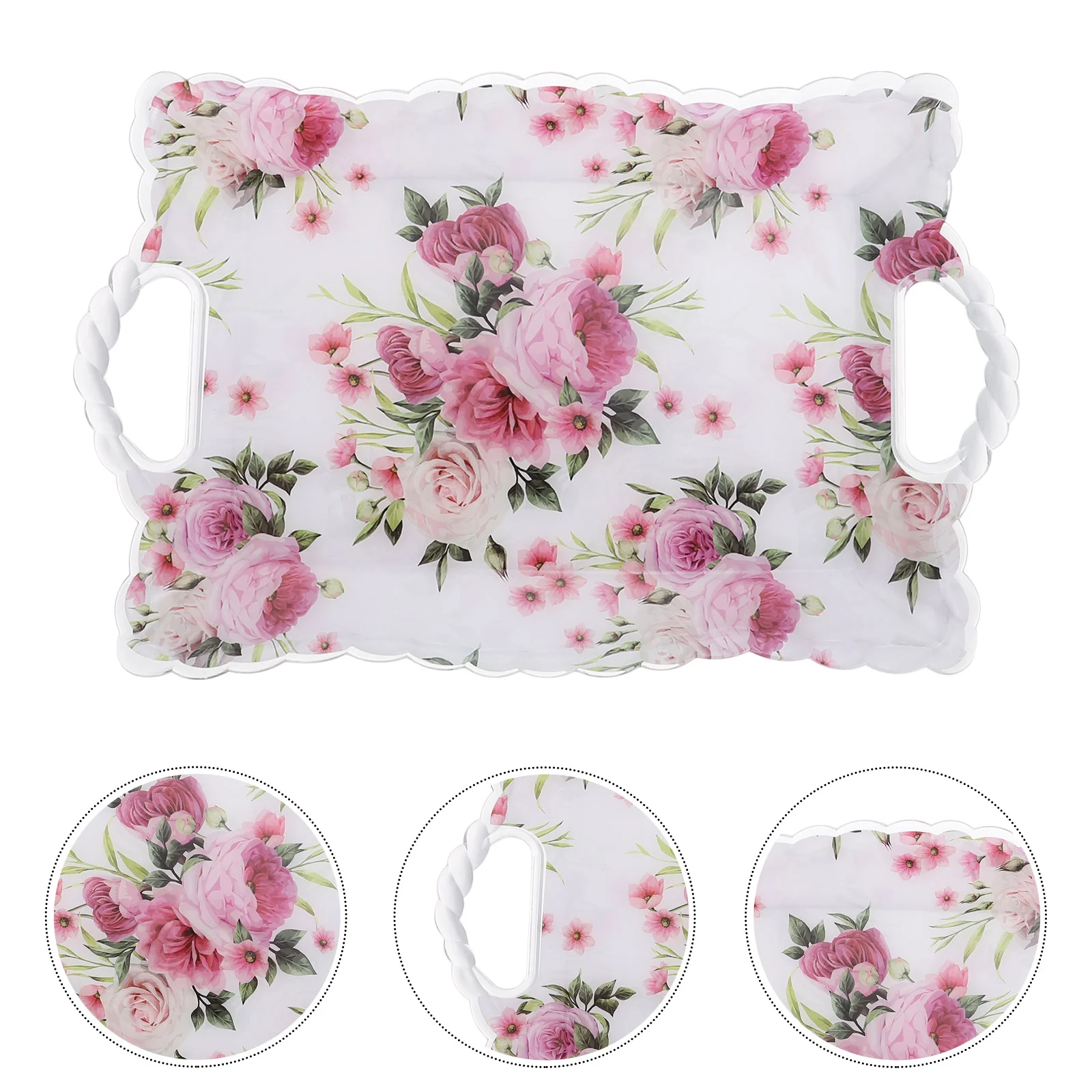 

Tray Ottoman Tray Holiday Party Snack Holder Floral Serving Tray Easter Serving Tray