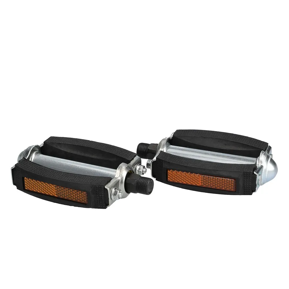 

1 Pair Flat Platform Pedal Classic Pedals Bicycle Pedals 8.5x7cm 9/16 Aluminum Alloy Bike Black With Reflectors