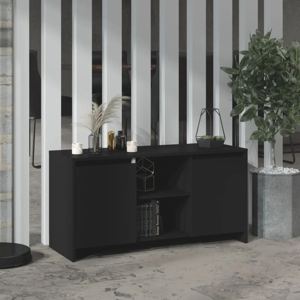 

Black TV cabinet 102x37,5x52,5 cm agglomerated
