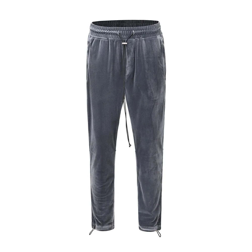 Велюровые Брюки-джоггеры на молнии с карманами и эластичным поясом облегающая