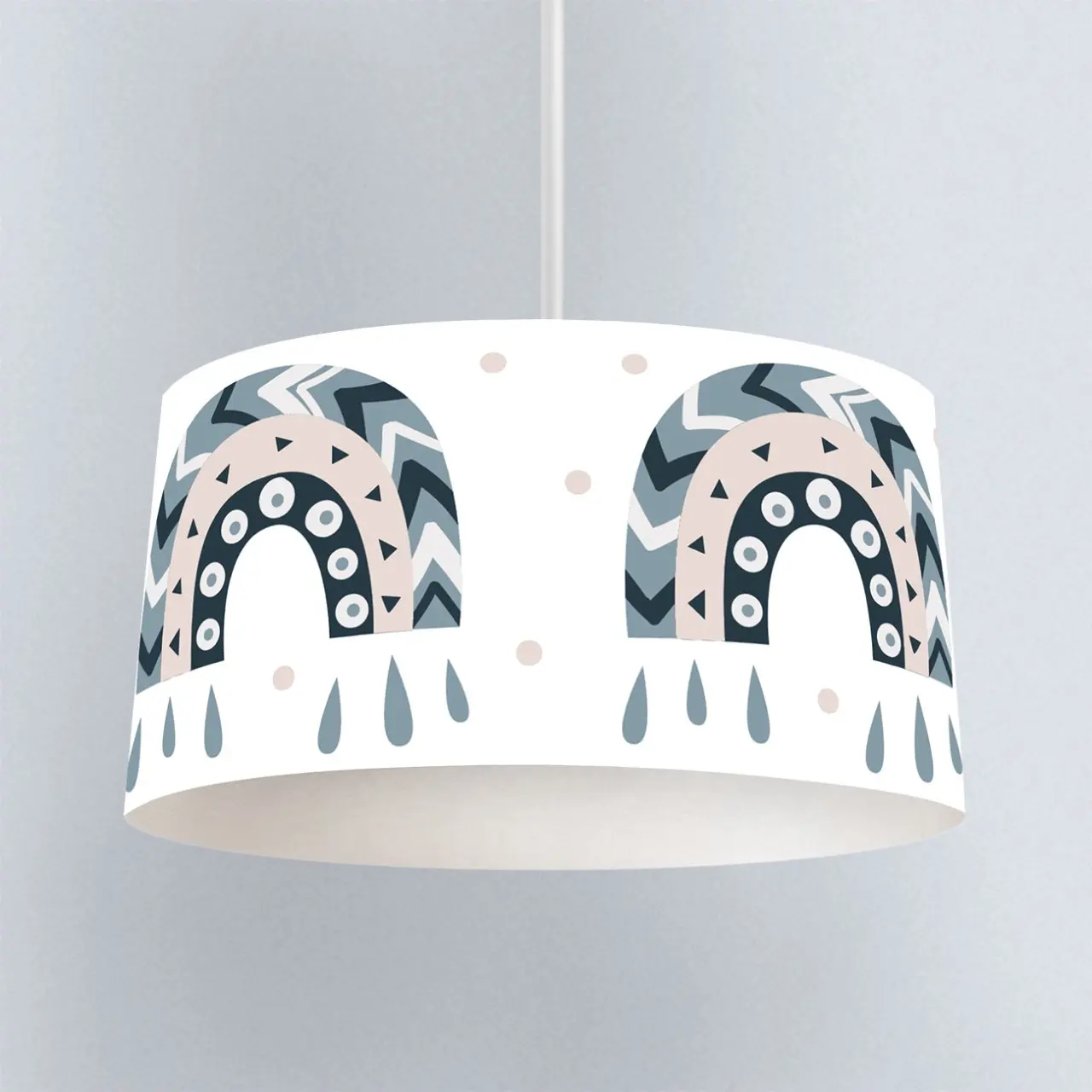 

Cute Cartoon 3D Print Baby Kids Room Born Model Pvc Fabric Cover Ceiling Drum Shape Round Modern Chandelier Decorative Led nordi