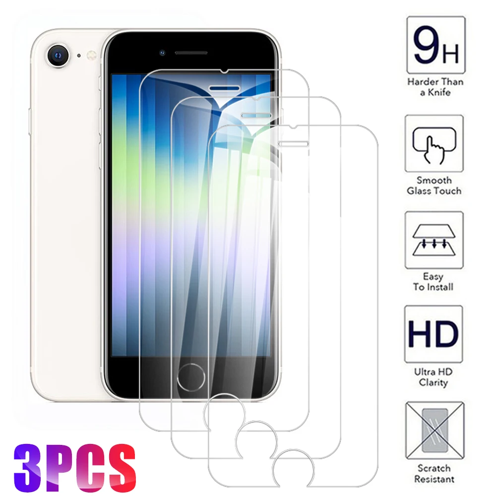 

3 Pcs Se2 Se3 9H Protective Glass For Apple Iphone SE 2022 I Phone SE 2020 Screen Protector Glas On ipone se Tempered Glass Film