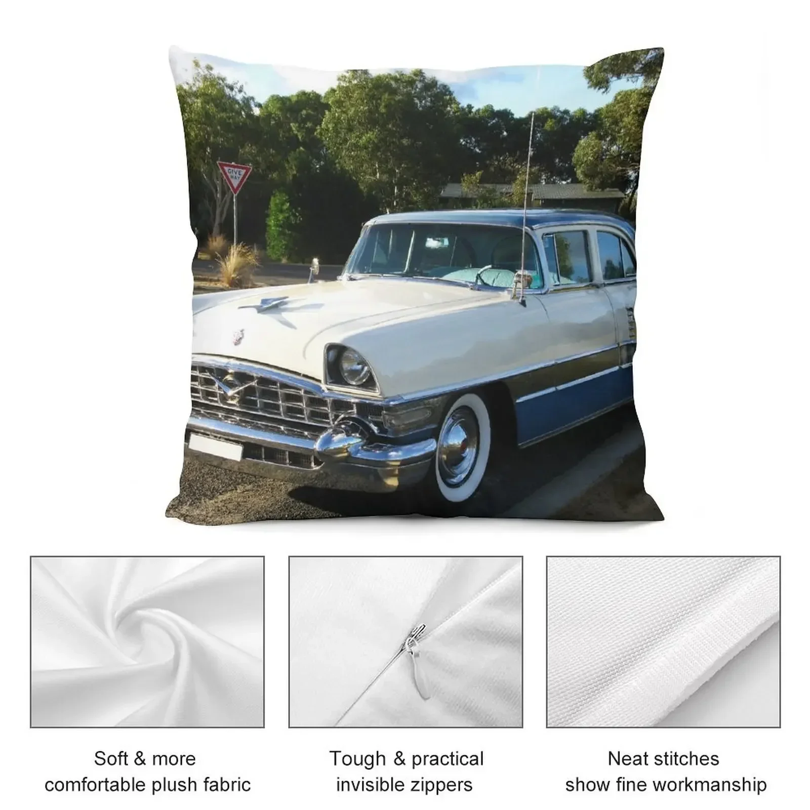 Декоративная подушка 1956 Packard Patrician белая синяя