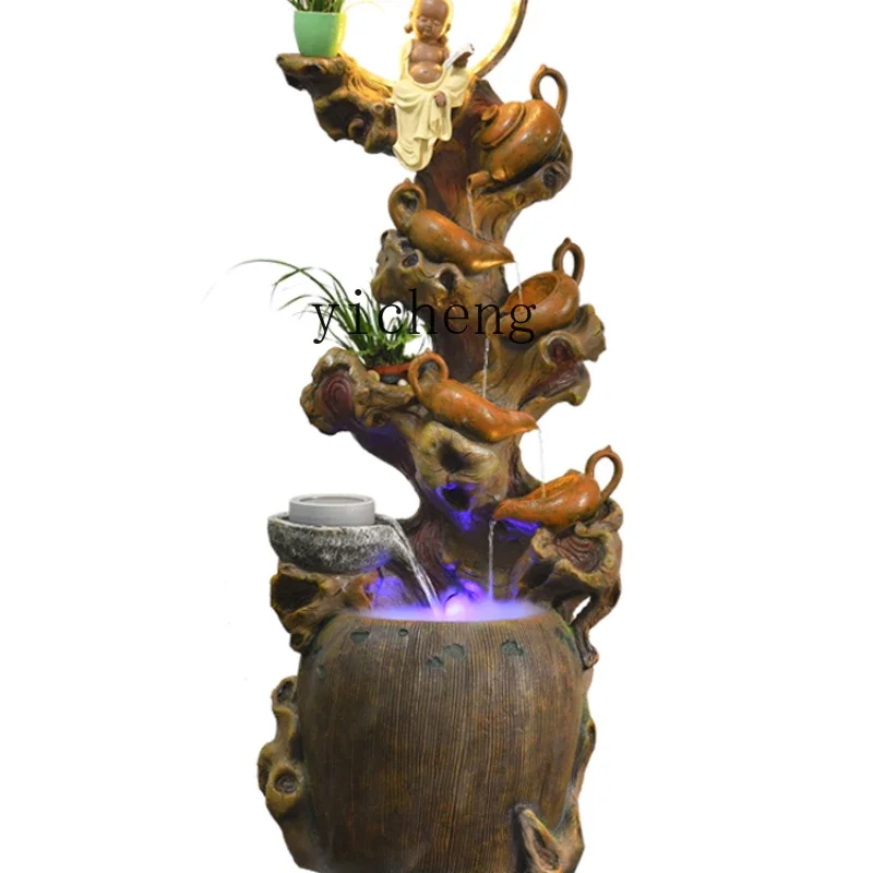 

XL Artificial Mountain and Fountain Chinese Landscape Interior Decoration Samanera Zen Fish Tank Decoration
